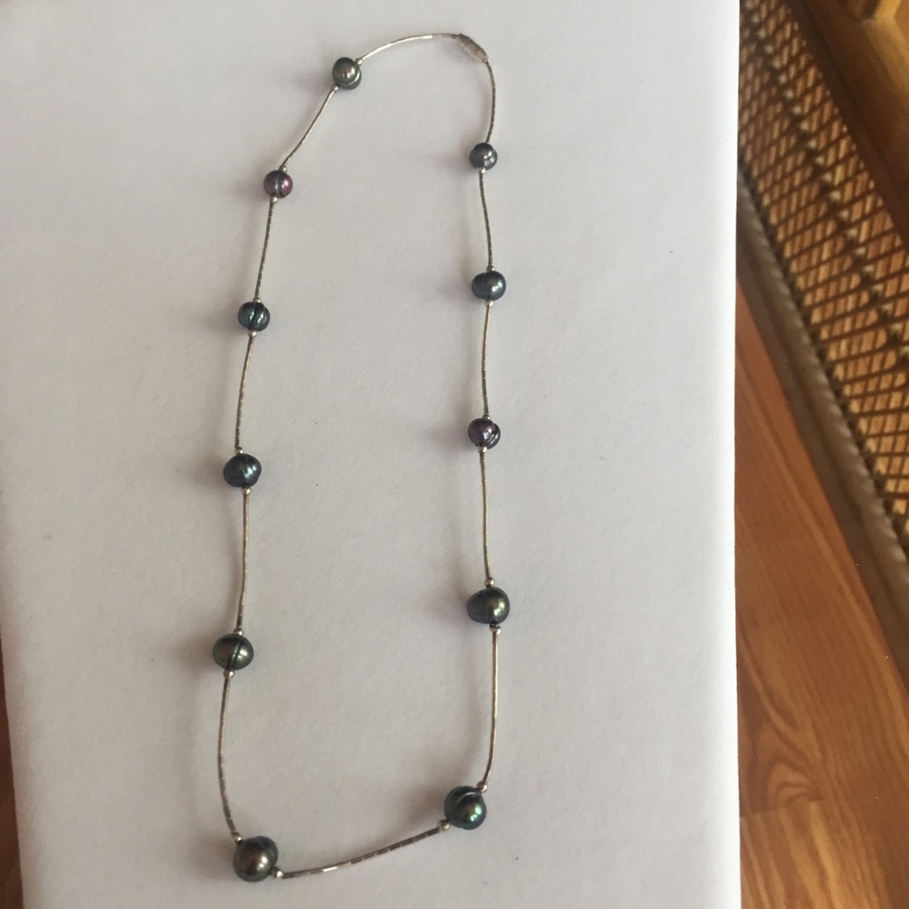 Beaded Silver Chain Necklace